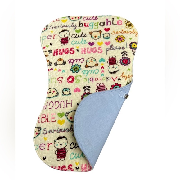 Hand Crafted Other - Hand Crafted Flannel Burp Cloth Contoured Padded Fabric Quilted Reversible